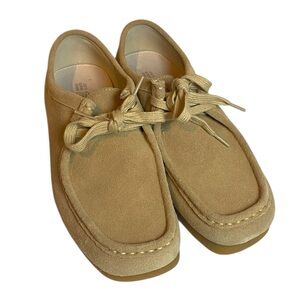 Project Cloud Wally Oxford Shoes Womens 7.5 Wheat Tan Genuine Suede Non-Slip